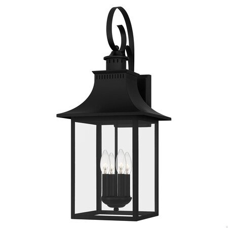 Quoizel Chancellor 4-Light Mystic Black Outdoor Wall Lantern CCR8412K